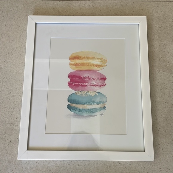 Gently Used Macaron Wall Art in Frame! Ready to Hang! - Picture 1 of 9